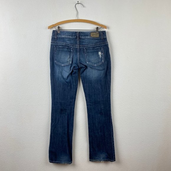 Guess Jeans Womens 27 x 32  Boot Cut Low Rise Med Wash Cotton Hipster Streetwear - Picture 6 of 10